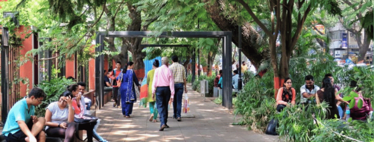 Healthy streets and people walking on footpaths in Pune