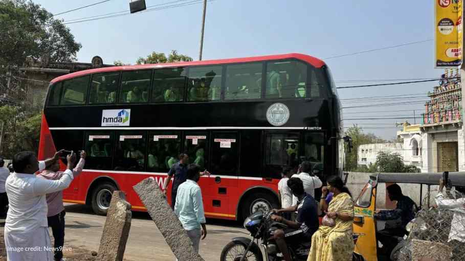 electric AC double decker bus in hyderabad